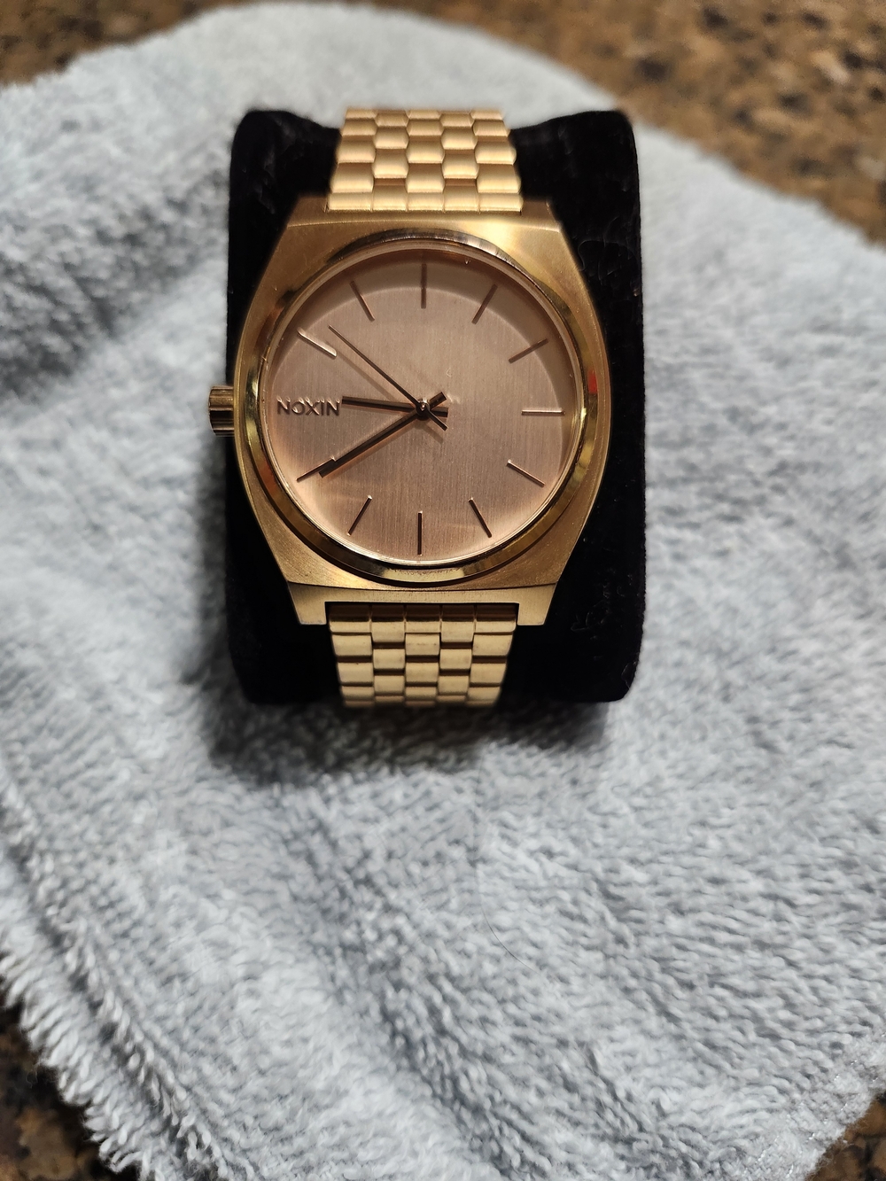 Nixon Gold Tone Minimalist Bracelet Watch Unisex